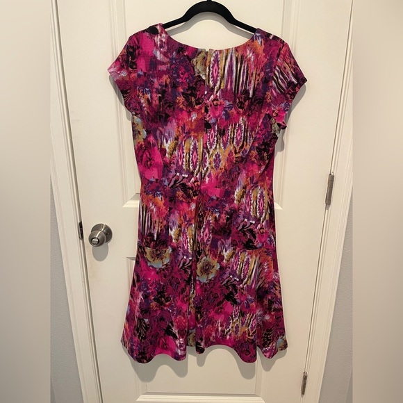 Chetta B Pink and Purple Floral Midi Dress - Picture 4 of 4